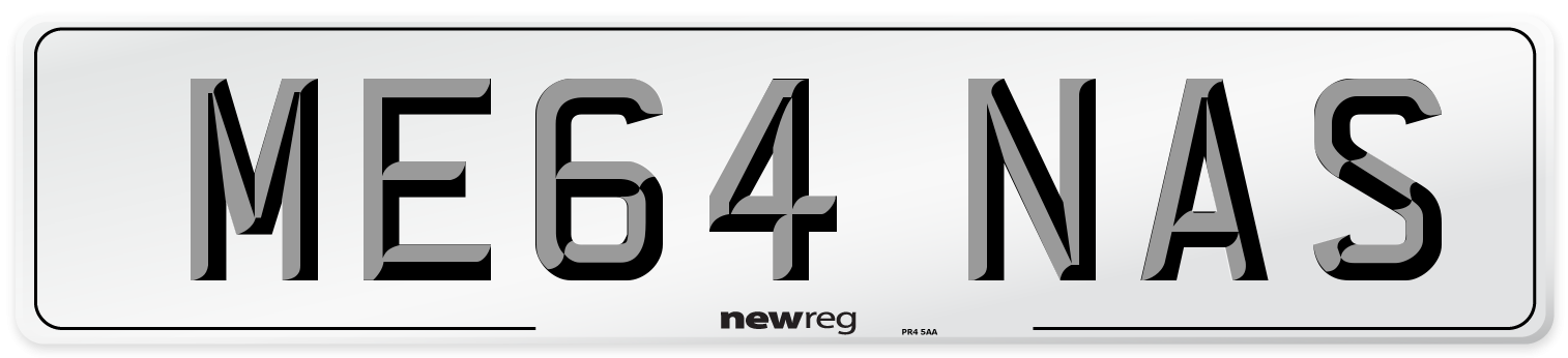 ME64 NAS Number Plate from New Reg